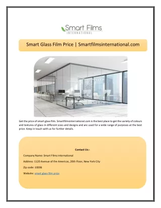 smart glass film price