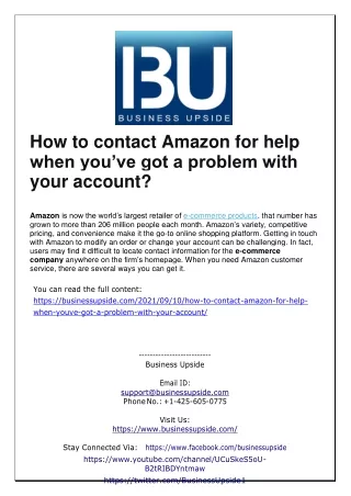 how to contact amazon for help when