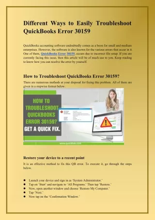 different ways to easily troubleshoot quickbooks