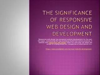 The significance of responsive web design and development