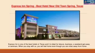 Express Inn Spring - Best Hotel Near Old Town Spring, Texas