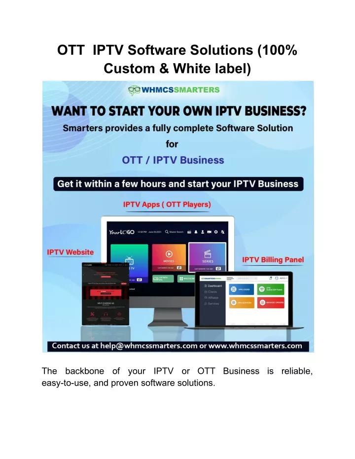 ott iptv software solutions 100 custom white label