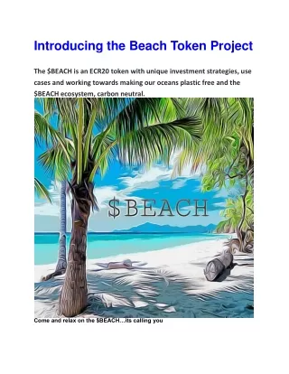 Introducing the Beach Token Project - $Beach Token