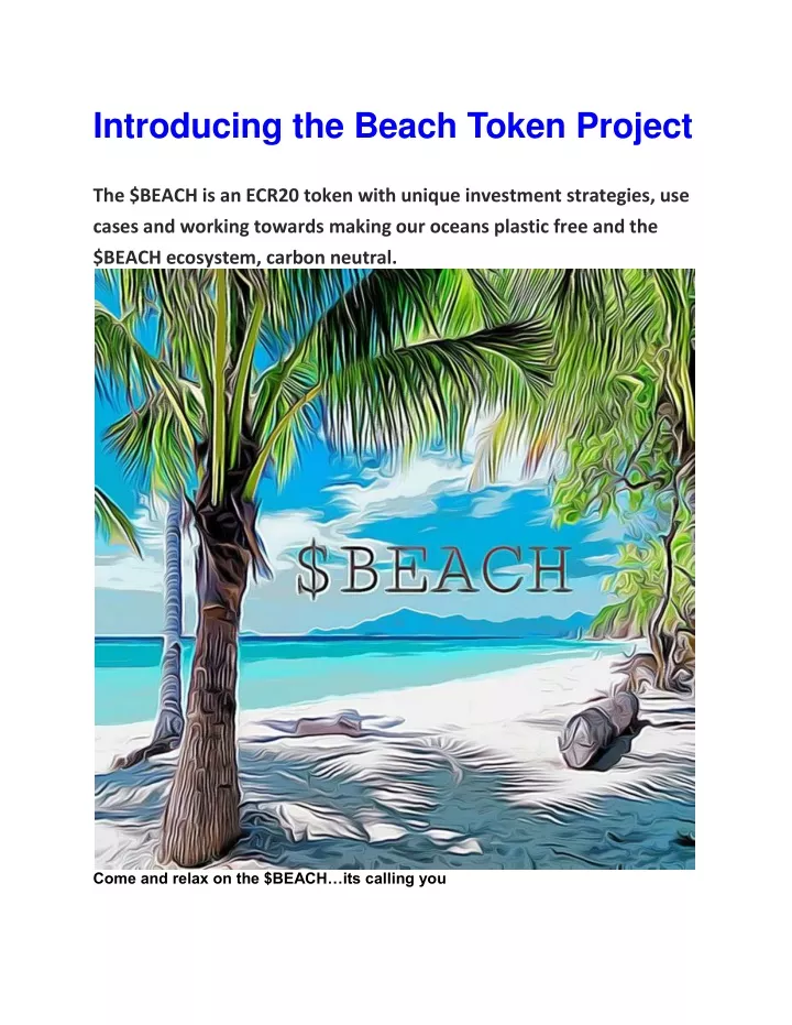 introducing the beach token project