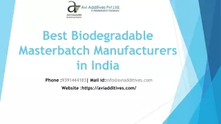 Top Biodegradable Masterbatch Manufacturers in Hyderabad