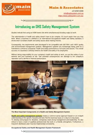 Health And Safety Management Systems