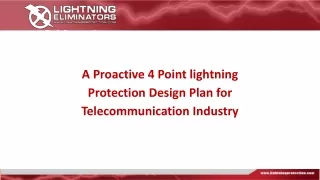 A Proactive 4 Point lightning Protection Design Plan for Telecommunication Industry