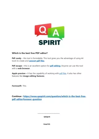 which is the best free pdf editor