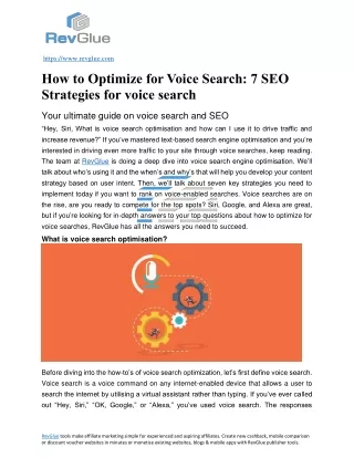 https www revglue com how to optimize for voice