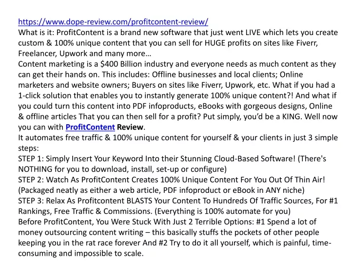 https www dope review com profitcontent review