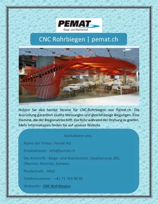 CNC Rohrbiegen | pemat.ch