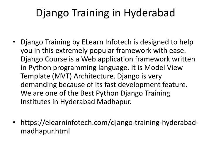 django training in hyderabad