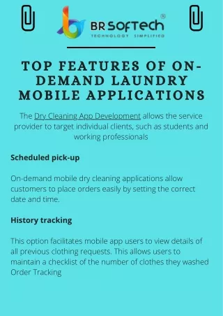 top features of on demand laundry mobile