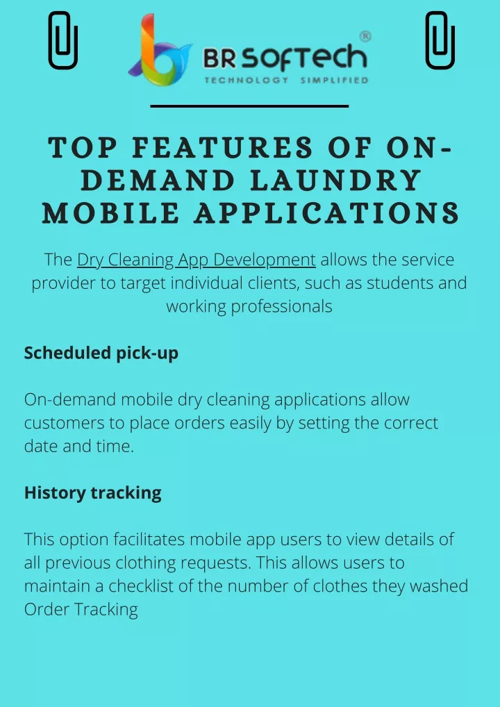 top features of on demand laundry mobile