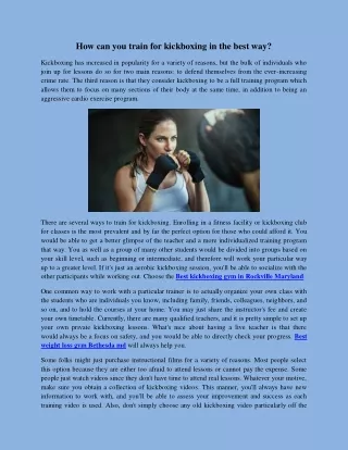 how can you train for kickboxing in the best way