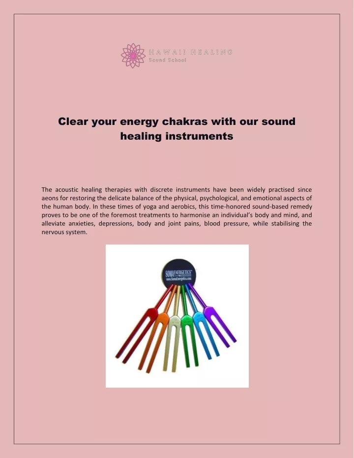 clear your energy chakras with our sound healing