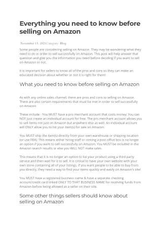 everything you need to know before selling