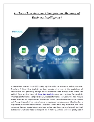 Is Deep Data Analysis Changing the Meaning of Business Intelligence