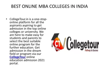 BEST ONLINE MBA COLLEGES IN INDIA