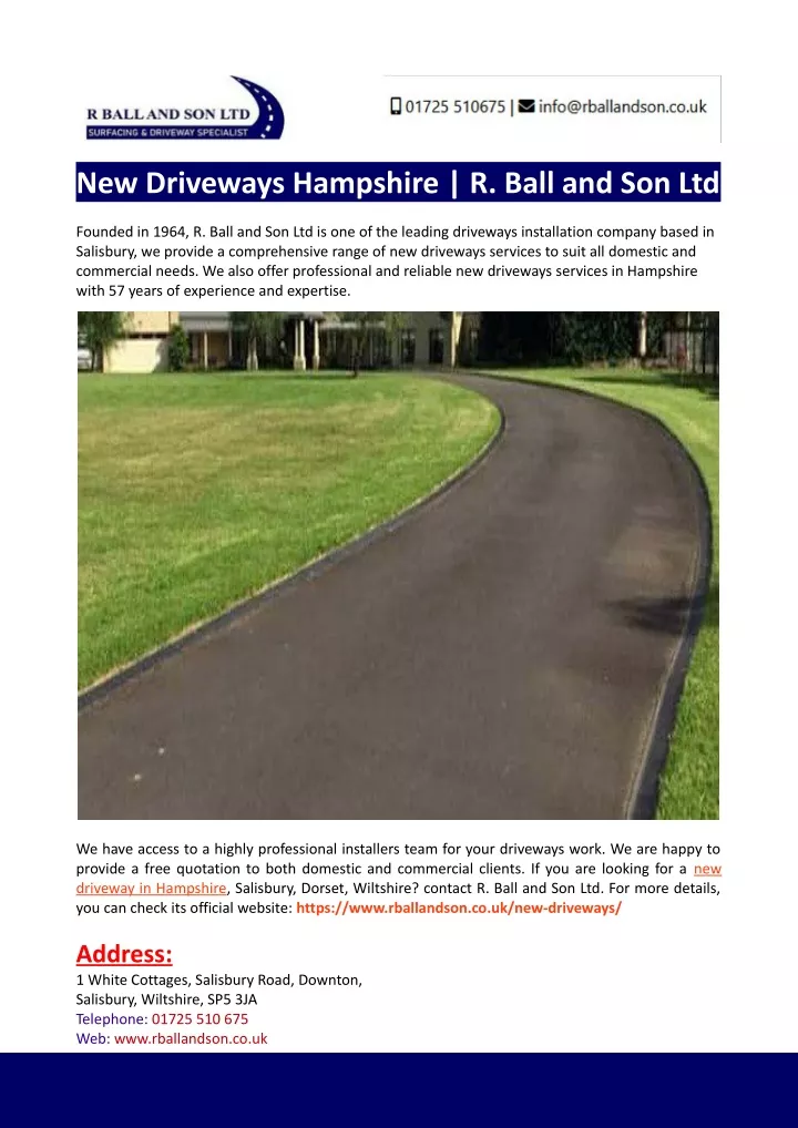 new driveways hampshire r ball and son ltd