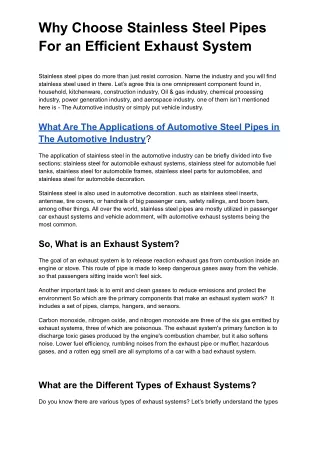 _Why Choose Stainless Steel Pipes For an Efficient Exhaust System 13_11_21