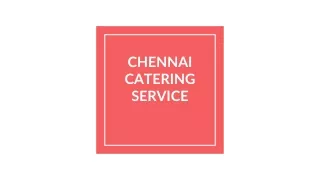 Chennai Catering Services