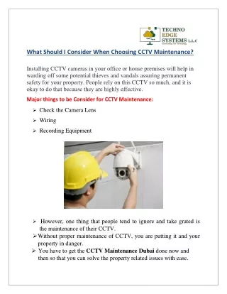what should i consider when choosing cctv