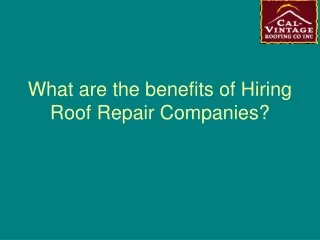 what are the benefits of hiring roof repair