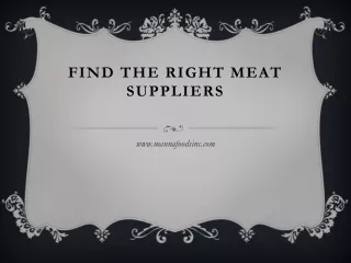 Find the Right Meat Suppliers