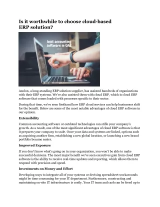 Is it worthwhile to choose cloud-based ERP solution