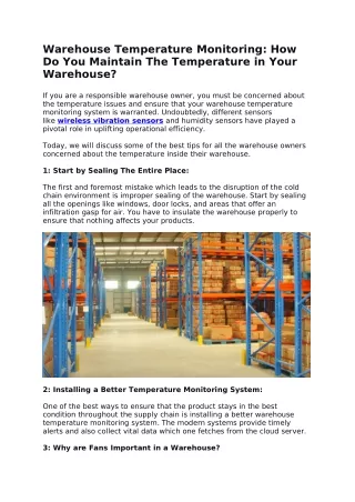warehouse temperature monitoring