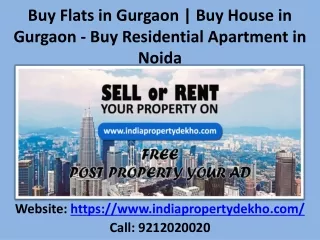 Buy Flats in Gurgaon | Buy House in Gurgaon - Buy Residential Apartment in Noida