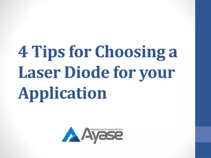 4 tips for choosing a laser diode for your application