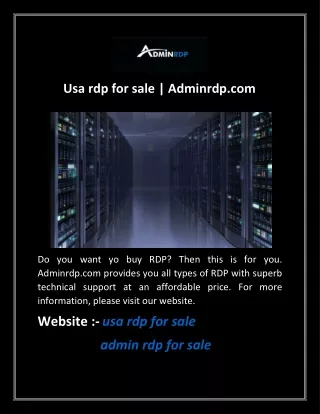 Usa rdp for sale | Adminrdp.com