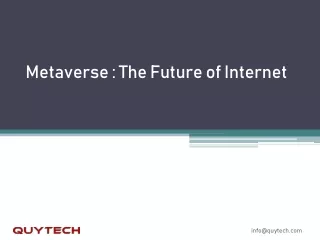 Metaverse : The Future of Internet