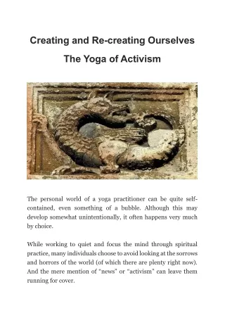 The Yoga of Activism by Camilla Warrender