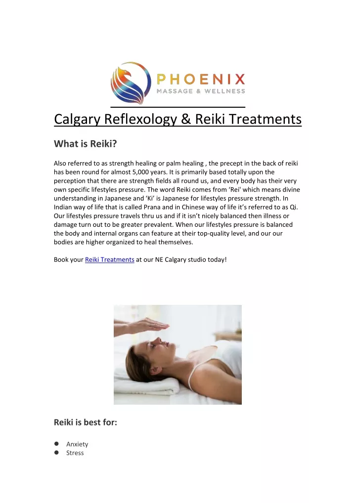 calgary reflexology reiki treatments