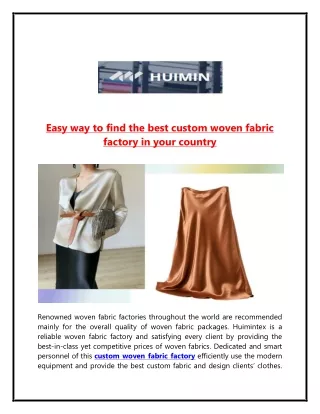 Easy way to find the best custom woven fabric factory in your country