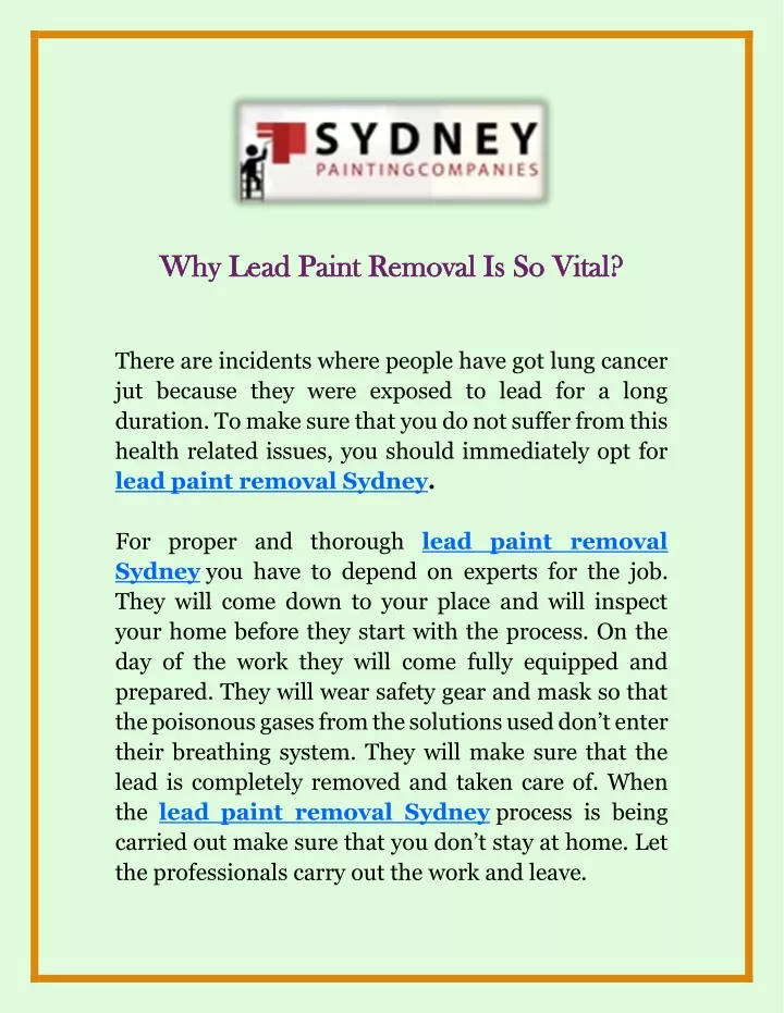 why lead paint removal is so vital why lead paint