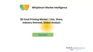 3D Food Printing Market  Global Forecast 2027 by industry trends & Key Players