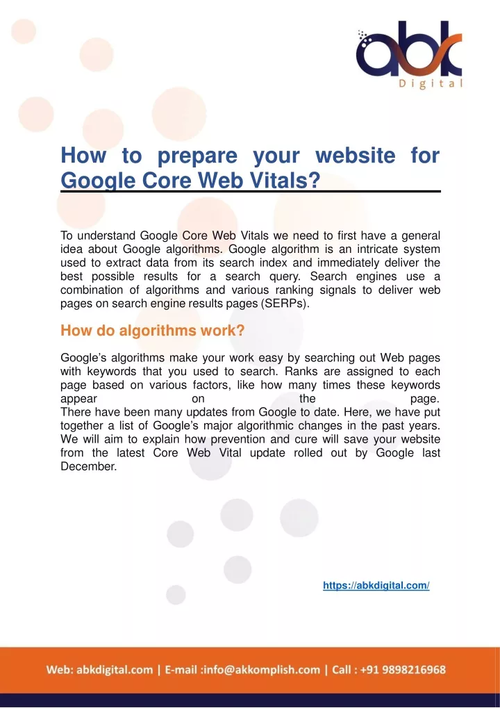 how to prepare your website for google core web vitals