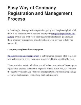 Easy Way of Company Registration and Management Process
