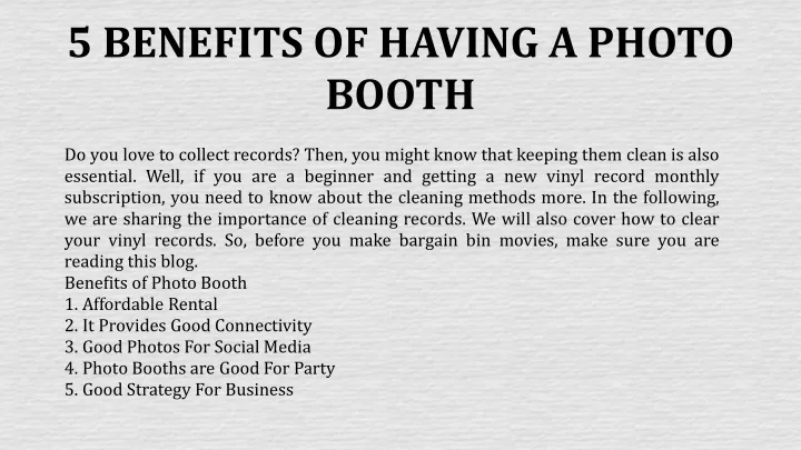 5 benefits of having a photo booth