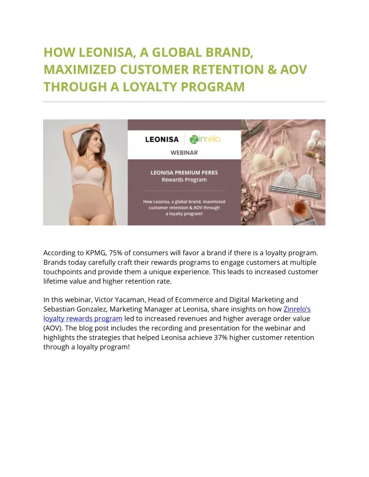 how leonisa a global brand maximized customer