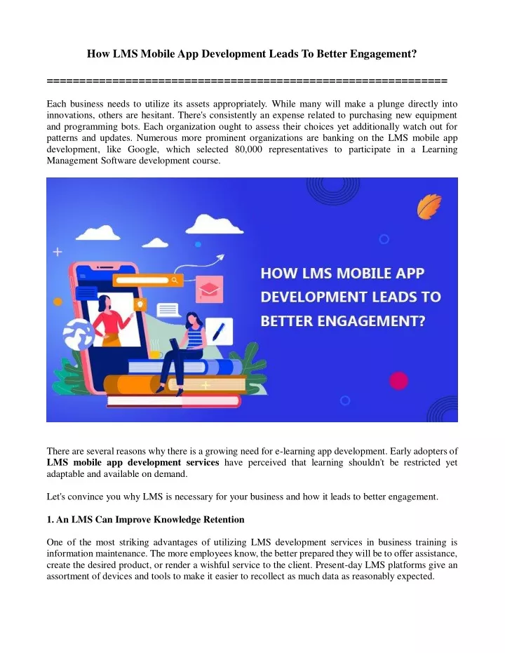 how lms mobile app development leads to better