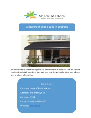 waterproof shade sails in brisbane