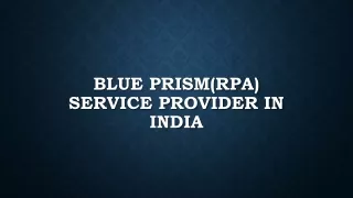 blue prism rpa service provider in india