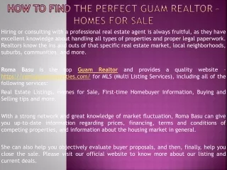 How to find the perfect Guam Realtor – Homes for Sale