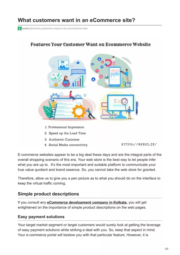 what customers want in an ecommerce site
