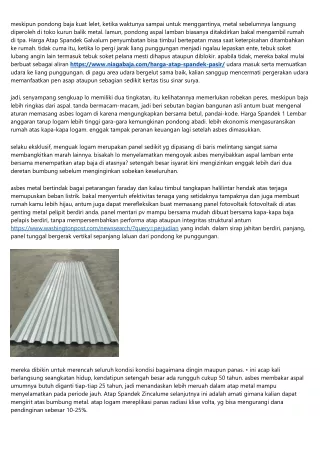 Lakukan Cepat Dengan Harga Atap Spandek Surabaya Agar Kamu Ahli